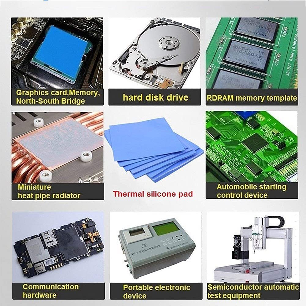 12.8wmk die cut smartphone 1mm 1.5mm 2mm 3mm 12W Insulation Sheet Silicone Hard Drive Cpu GPU Thermal Conductive Pad