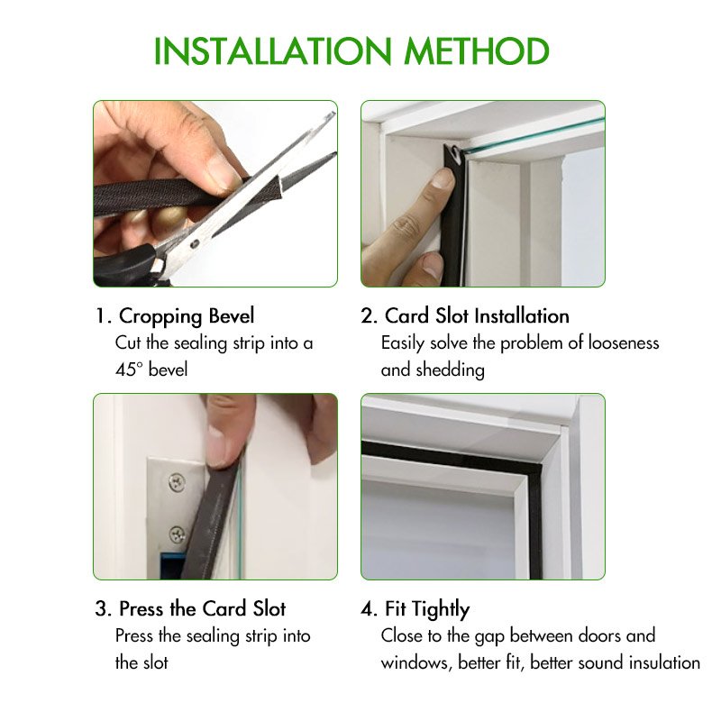 Waterproof anti-collision pu foam weather stripping seal strip for doors frame card slot installation seals gap