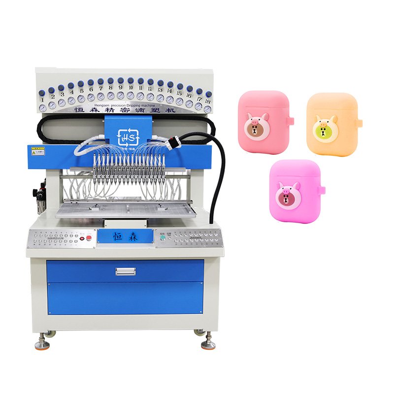 18 Colors Fully Automatic Soft Rubber Silicone Label Making PVC Dropping Machine for Slipper Strap Shoe