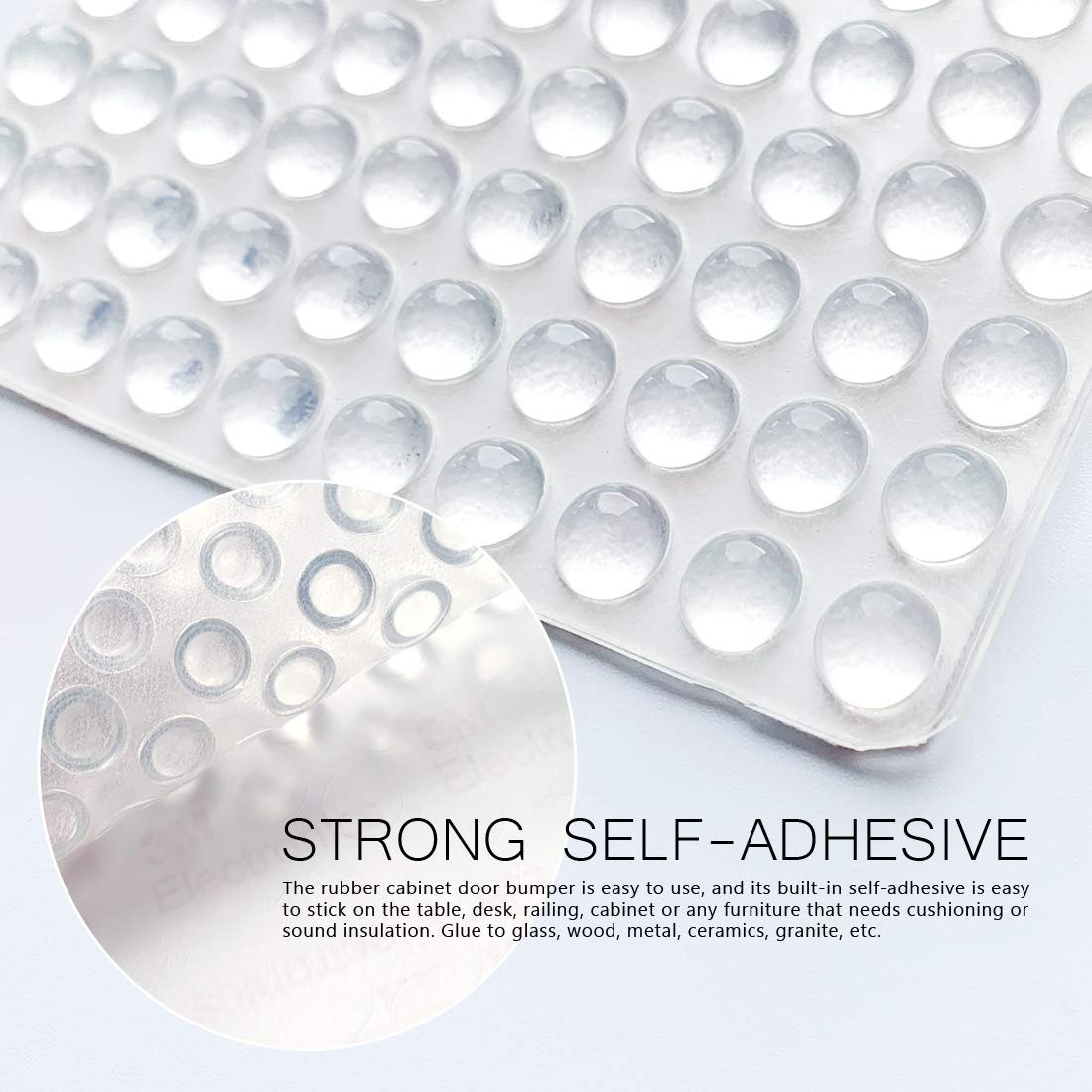 Reusable Self Adhesive Rubber Bumper Pads Shock Absorption Silicone Bumper Pads for Cabinet Doors