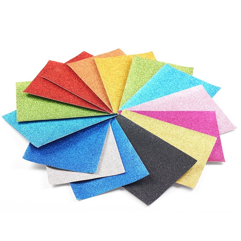 Non-toxic A4 40*60cm 50*70cm shining rubber glitter EVA foam sheet Goma EVA foam roll EVA paper