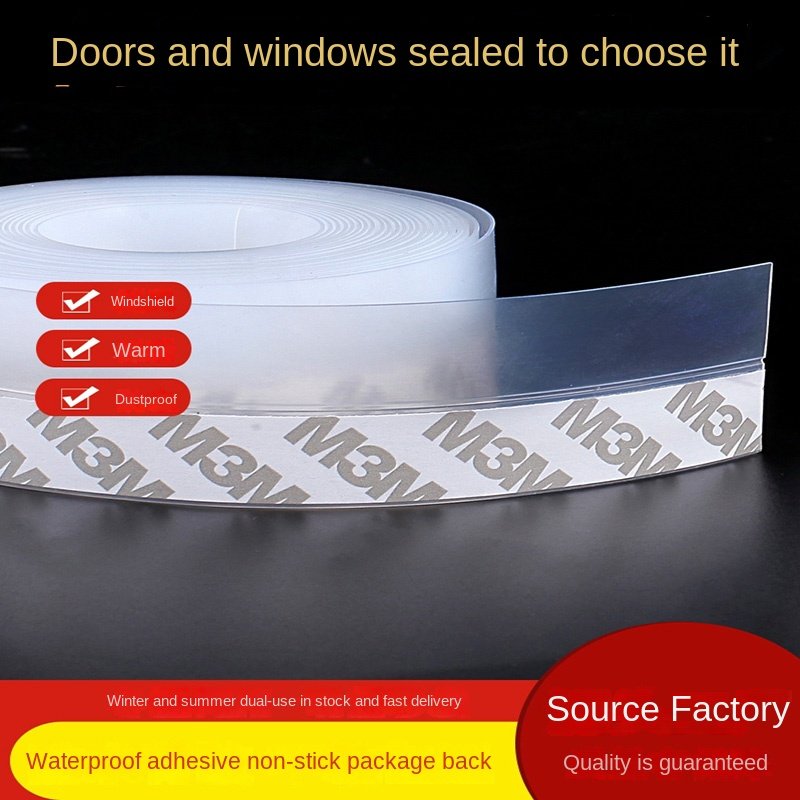 Door Bottom and Window Rubber Strip Windproof Thermal Insulation for Glass Door Frame Gap Waterproof Adhesive Windshield Seal