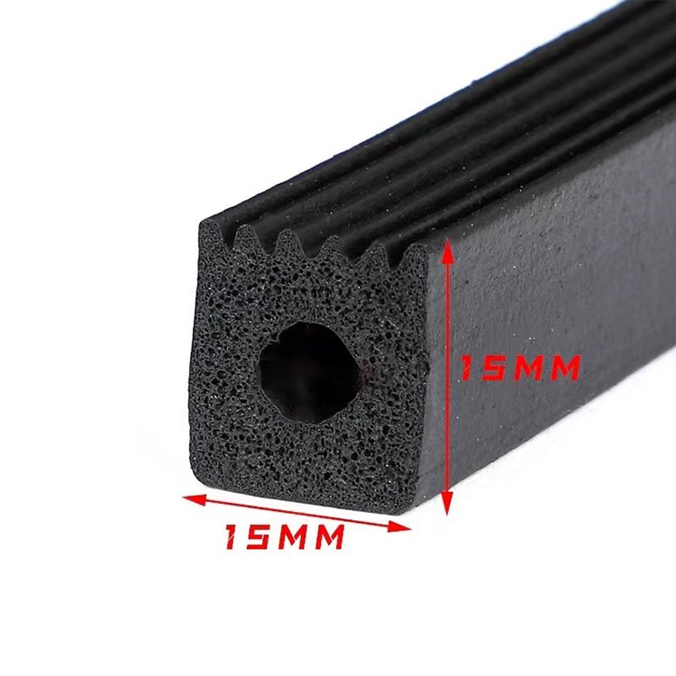 Custom Black EPDM Rubber Foam Weather Strip Waterproof and Windproof Window Seal with Plastic Sponge
