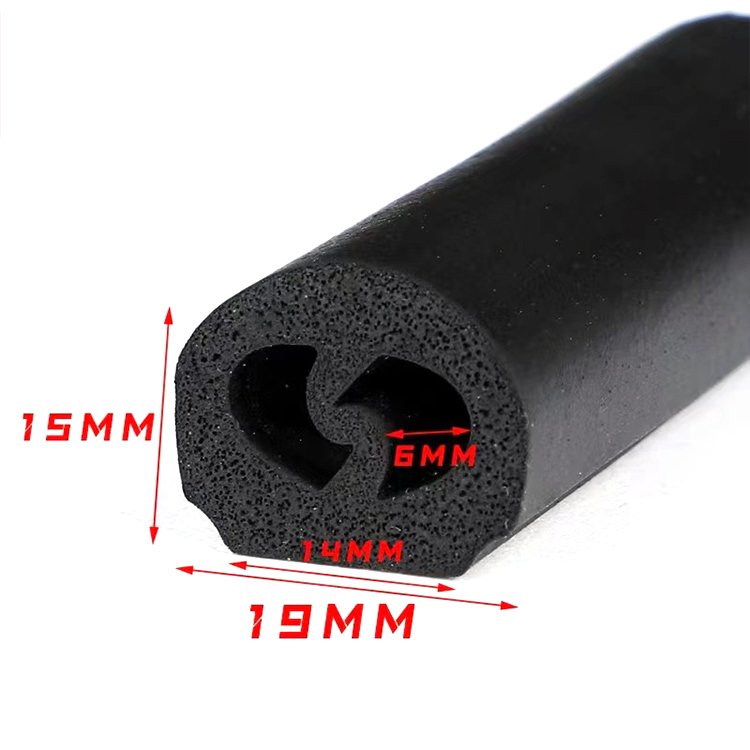 Custom Black EPDM Rubber Foam Weather Strip Waterproof and Windproof Window Seal with Plastic Sponge