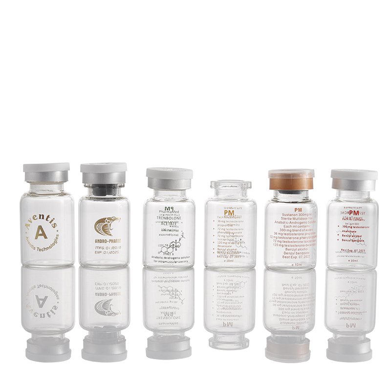 Custom size logo printed clear amber tubular injection glass vial bottle pharmaceutical 10ml vials