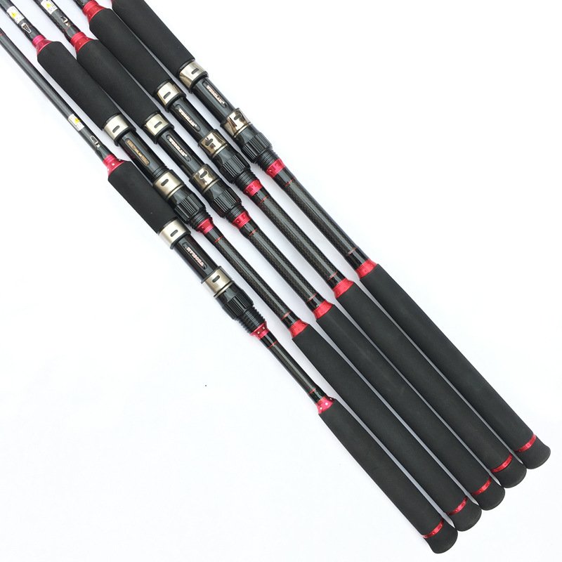 New 3 Sections Saltwater Fishing Tackle Carbon Spinning Casting Fishing Rod Hard Carbon Straight shank Fishing Rods Peche