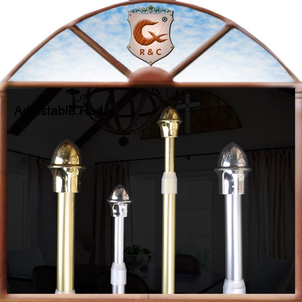manufacturer modern style brass curtain poles aluminum extendable curtain rods for windows