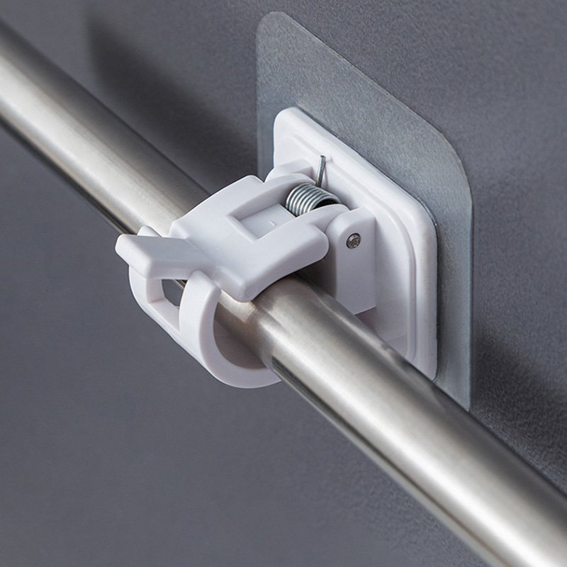 Curtain Accessories ABS Plastic No Drill Curtain Rod Brackets Face Wall Crossbar Hook Self Adhesive Curtain Rod Holders