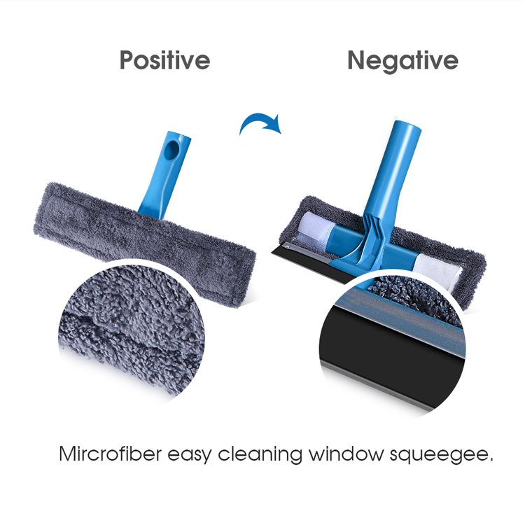 Masthome 2 in 1 Multipurpose Pole with Microfiber Spray Floor Mop And Window cleaning Squeegee