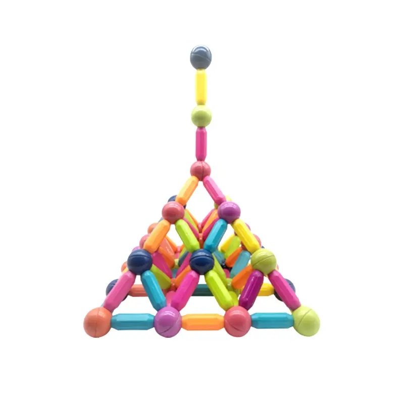 Factory Wholesale Educational Toy DIY Kids Magnetic Rod Bar Building Blocks Magnetic Sticks With Balls