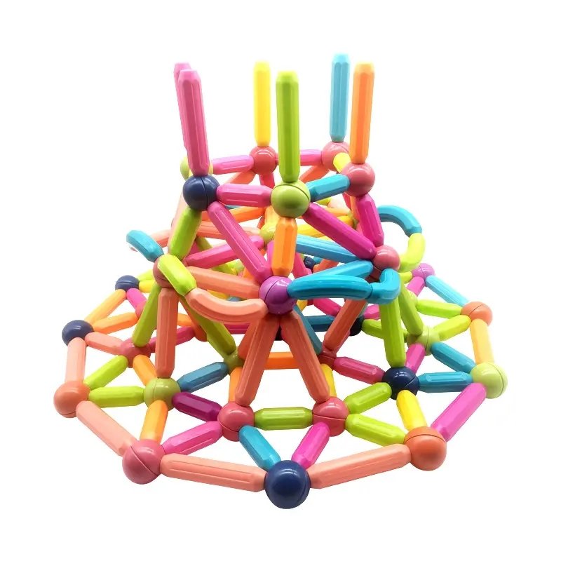 Factory Wholesale Educational Toy DIY Kids Magnetic Rod Bar Building Blocks Magnetic Sticks With Balls