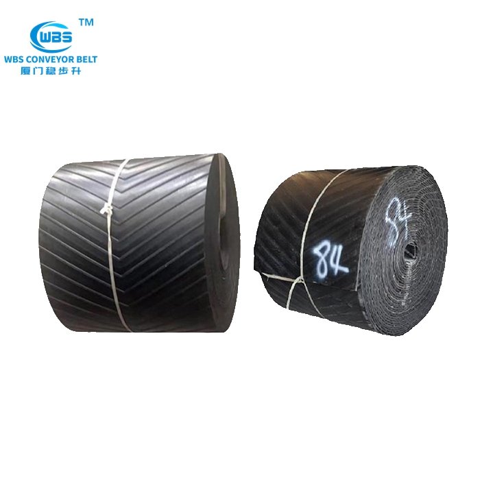 Low MOQ Chinese Supplier EP1200/5 Profiled Chevron Rubber Conveyor Belt For Bulk Material Storage