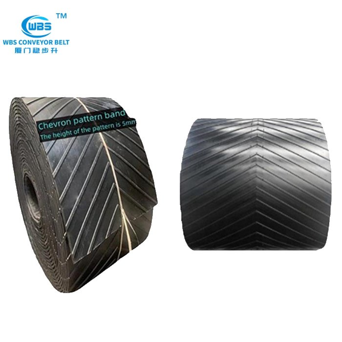 Low MOQ Chinese Supplier EP1200/5 Profiled Chevron Rubber Conveyor Belt For Bulk Material Storage