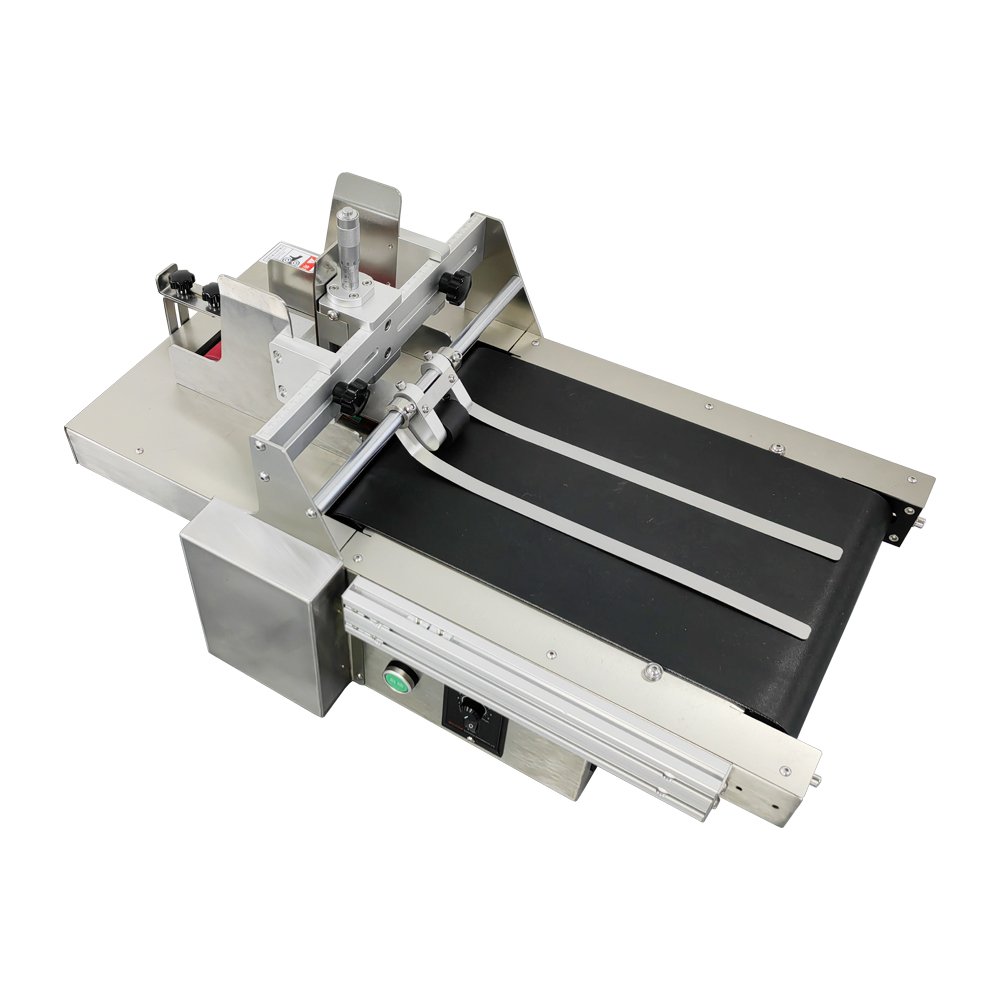 INCODE Mini Automatic Feeder Electric Metal 25cm Roll Cutter Paging Rubber Belt Conveyor Packaging Electric Metal Roll Machine