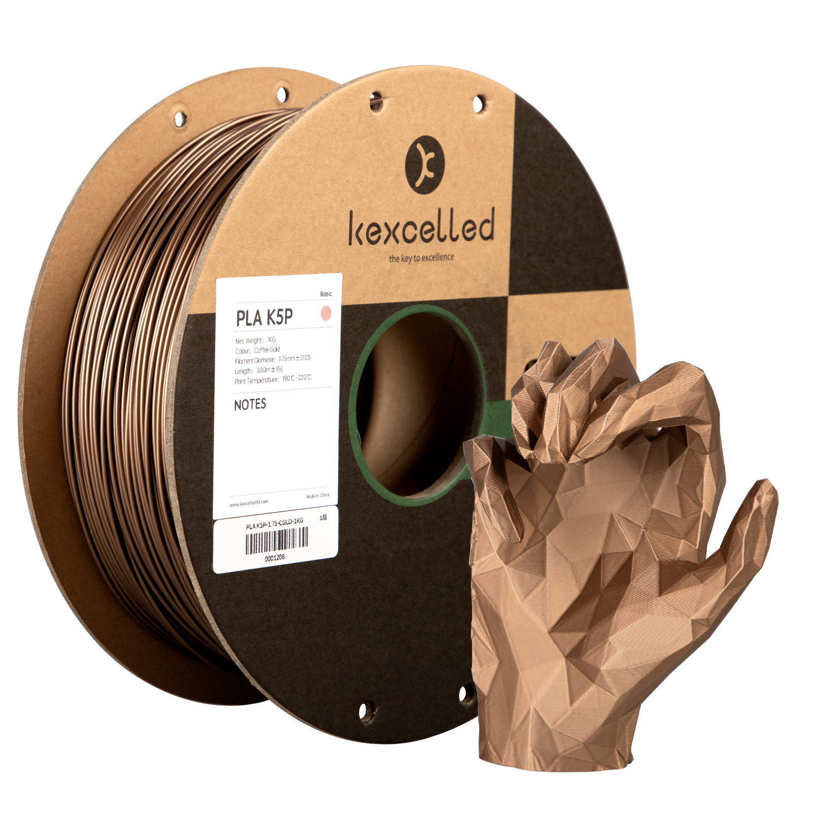 Kexcelled Metal Pla For 3D Printing Materials Metallic Effect Pla Filament Bendable Plastic Rod For Any 3D Printer