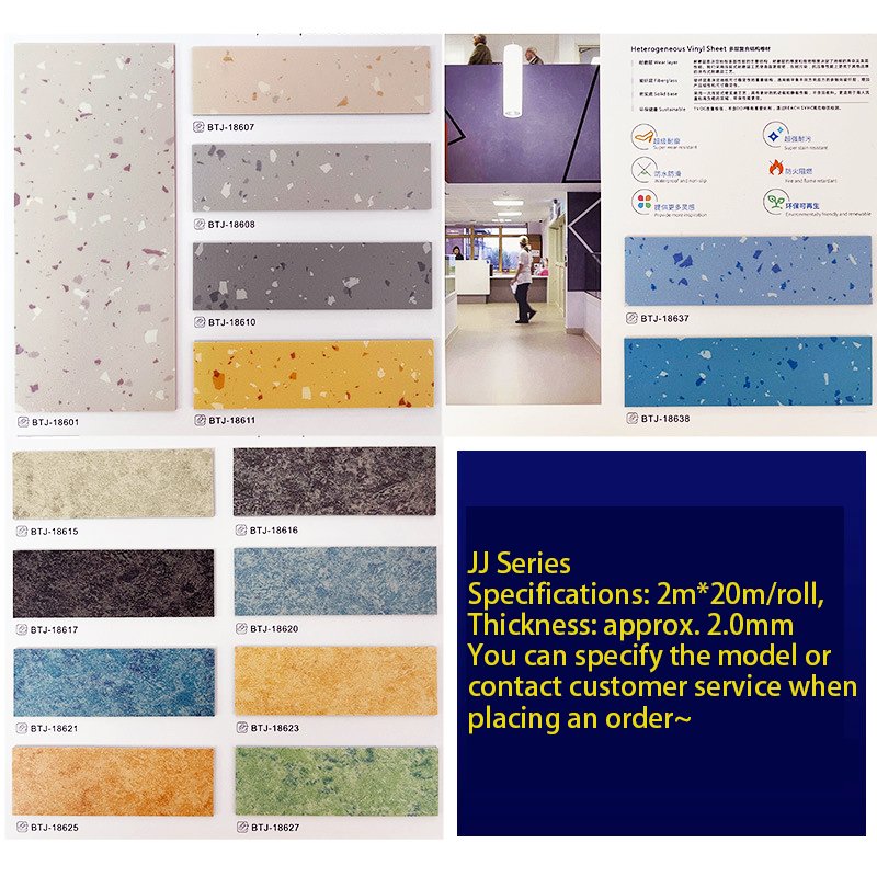 PVC Floor Commercial Hospital Flooring Vinyl Homogeneous Carpet Linoleum Grade Sheet Roll Heterogeneous Mat Rubber