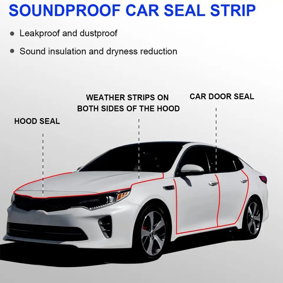 Car Door Rubber Seal Strip Automotive Weather Stripping for Boats, Automobile, RVs, Trucks, and Home Applications