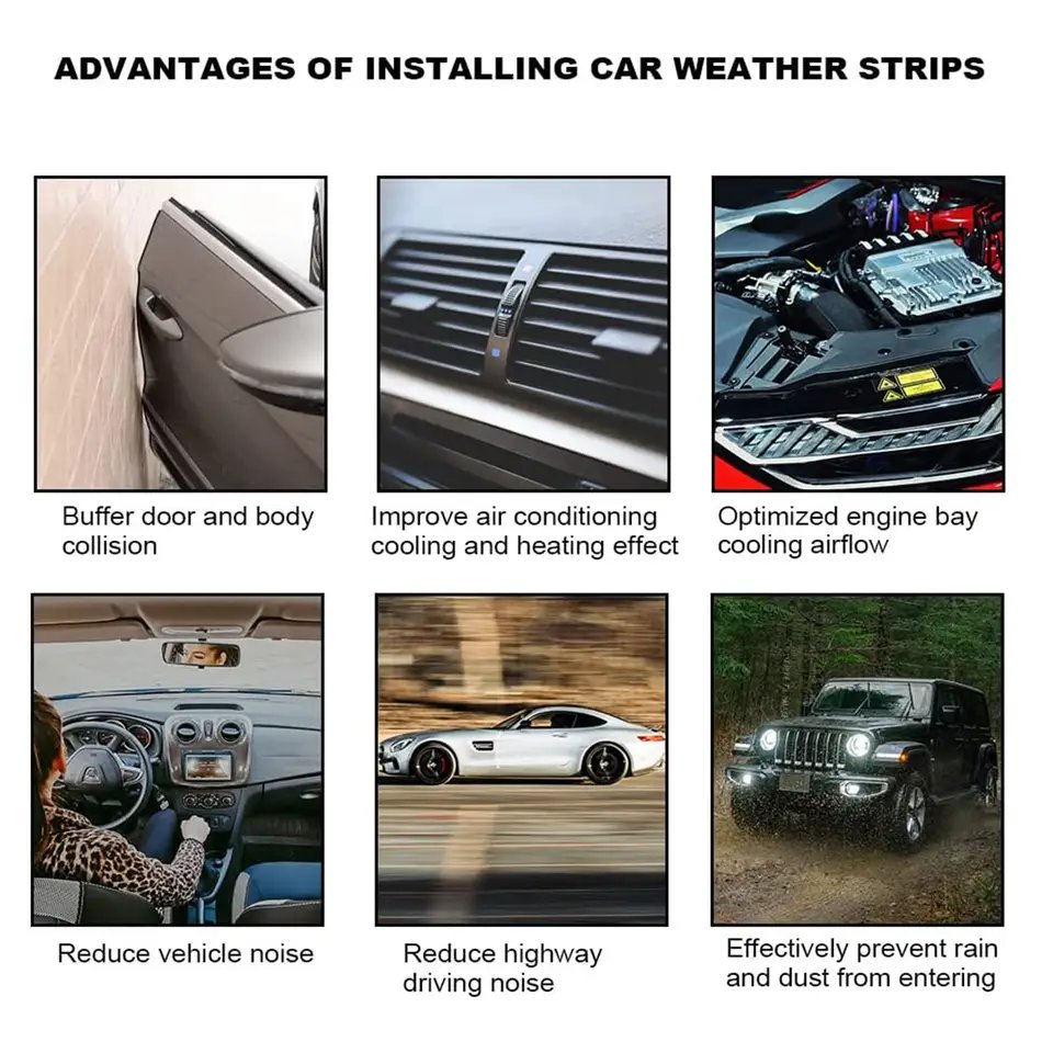 Car Door Rubber Seal Strip Automotive Weather Stripping for Boats, Automobile, RVs, Trucks, and Home Applications