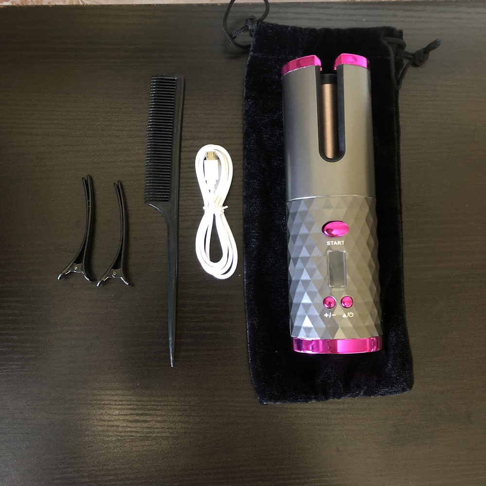Professional Usb Rechargeable Auto Cordless Rotating Magic Hair Curling Portable Hair Curler