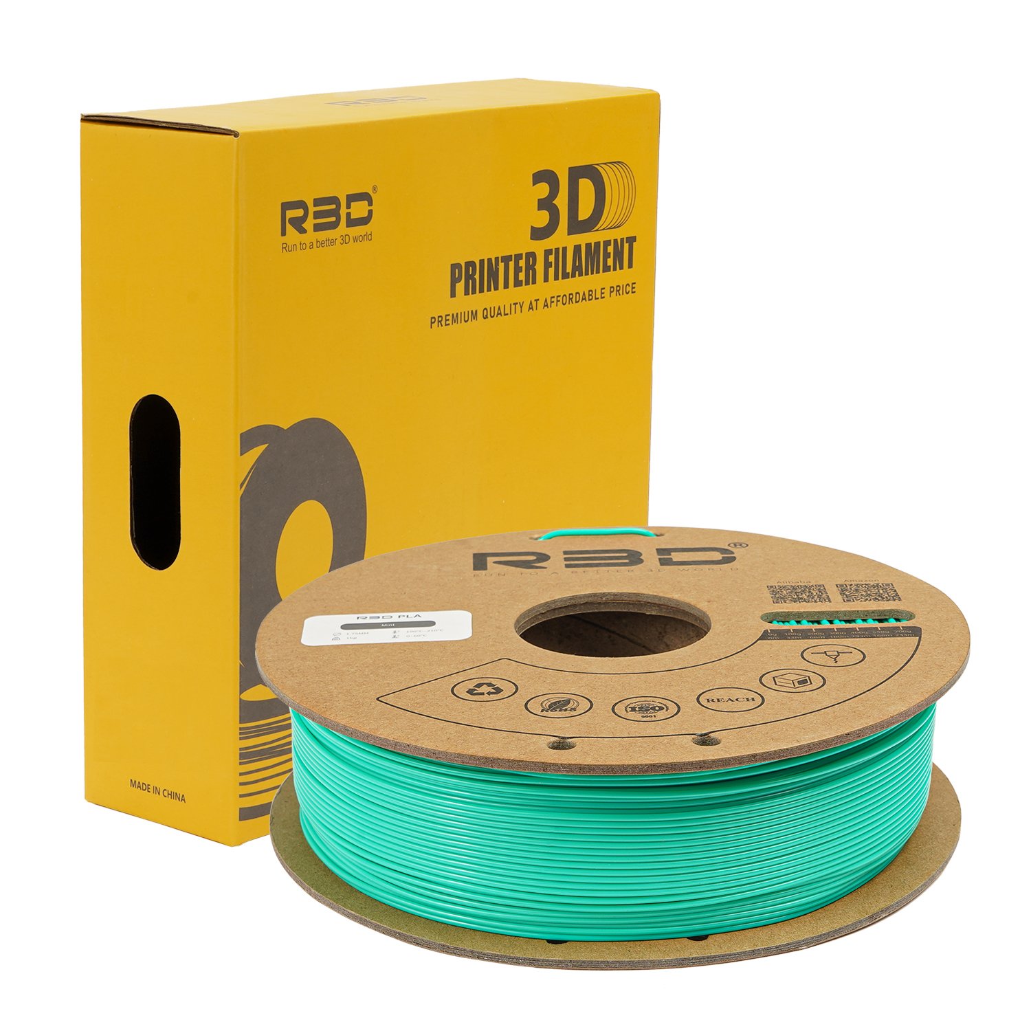 R3D Filament PLA Light Mint 1.75mm 1KG Cardboard spool