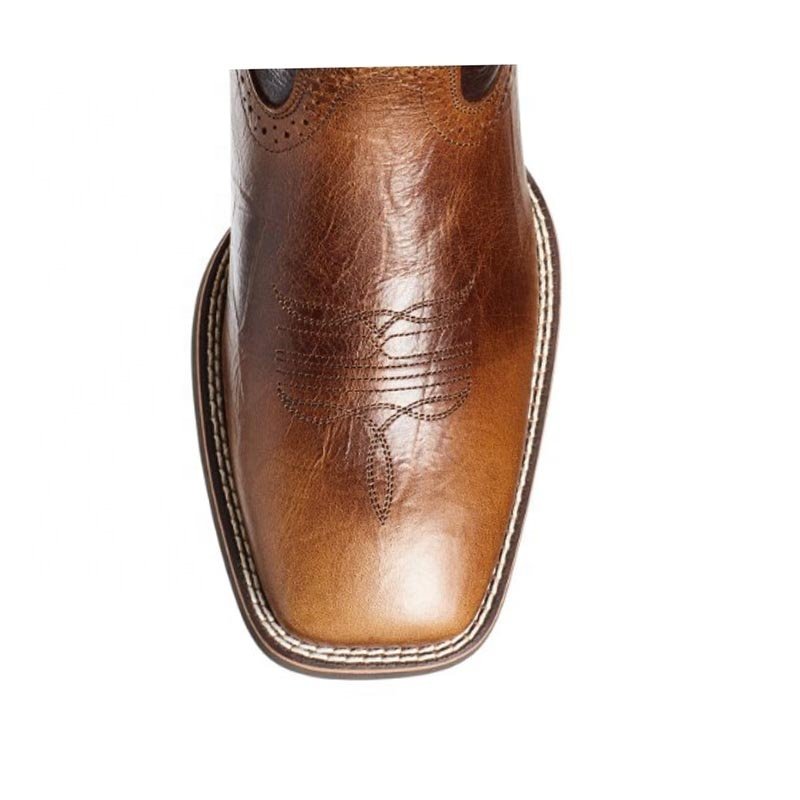 dropshipping 2023 Personality Leather Lined Boots Men' s big Size Western Cowboy Boots Embroidered Men' s riding Boots man