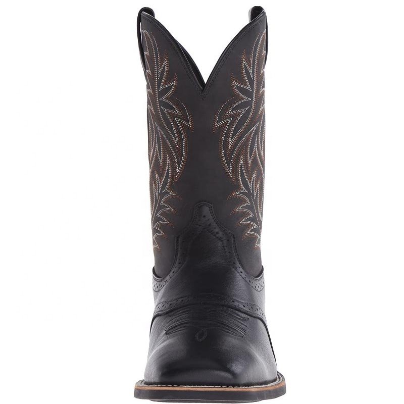dropshipping 2023 Personality Leather Lined Boots Men' s big Size Western Cowboy Boots Embroidered Men' s riding Boots man
