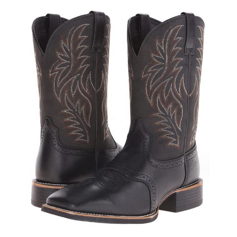 dropshipping 2023 Personality Leather Lined Boots Men' s big Size Western Cowboy Boots Embroidered Men' s riding Boots man
