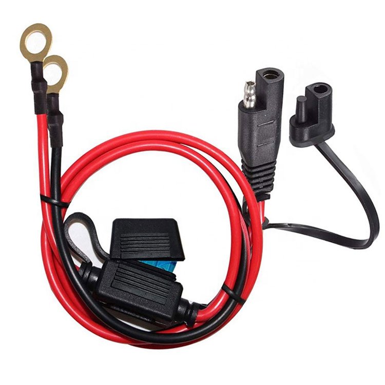 SAE 2pin Quick Disconnect Connector Cable 18AWG 16AWG Wire Harness 12V with Fuse battery charging power cable