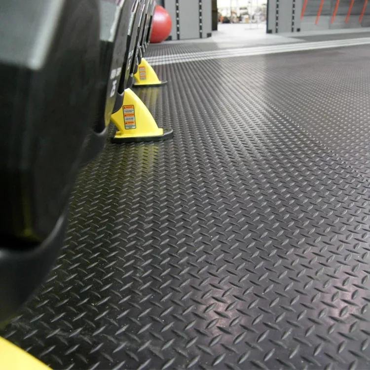 High quality willow leaf glue flooring garage floor mat black