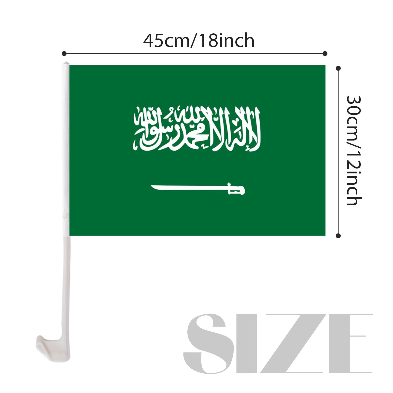Custom-sized Promotional Netherlands Saudi Arabia Car Flag 12 x 18 Personalized Polyester Car Window Flag with Plastic Rod