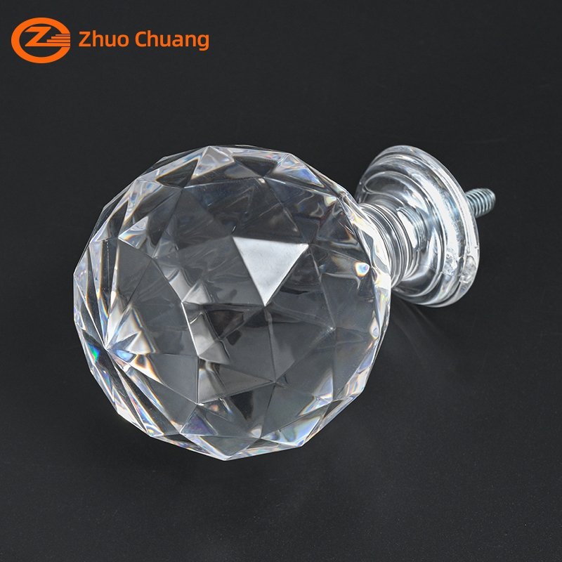 Wholesale Custom Size 64mm*83mm Crystal Curtain rods Finials Acrylic Curtain Accessories for Curtain Rods