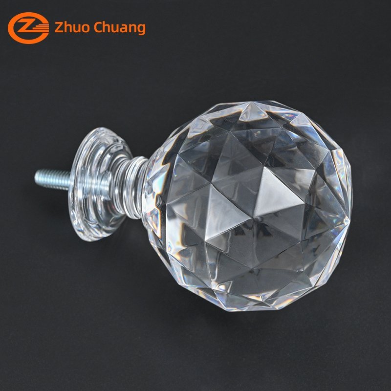 Wholesale Custom Size 64mm*83mm Crystal Curtain rods Finials Acrylic Curtain Accessories for Curtain Rods