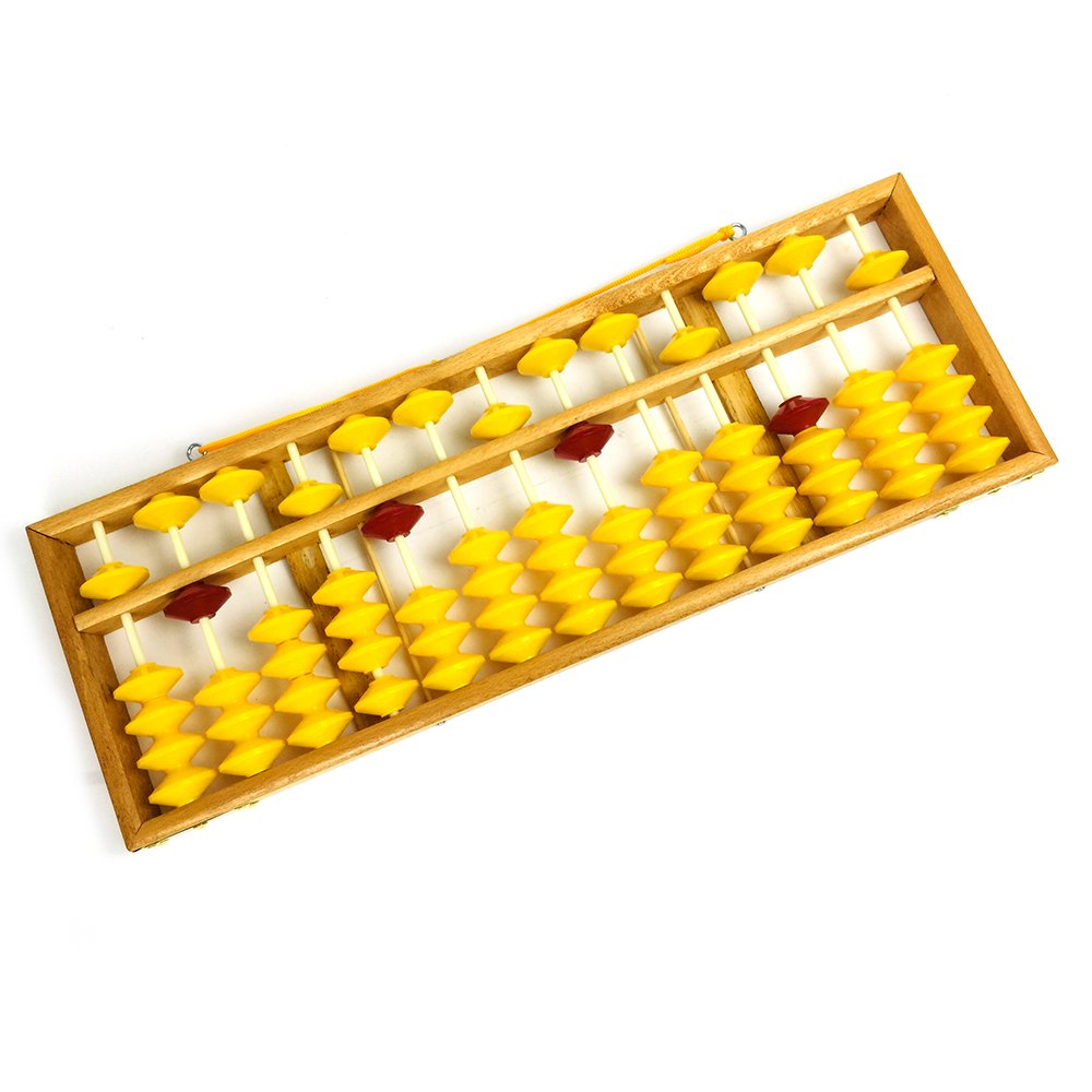 China wooden big size non slip yellow bead red center hanging teacher master teaching 13 rods abacus soroban