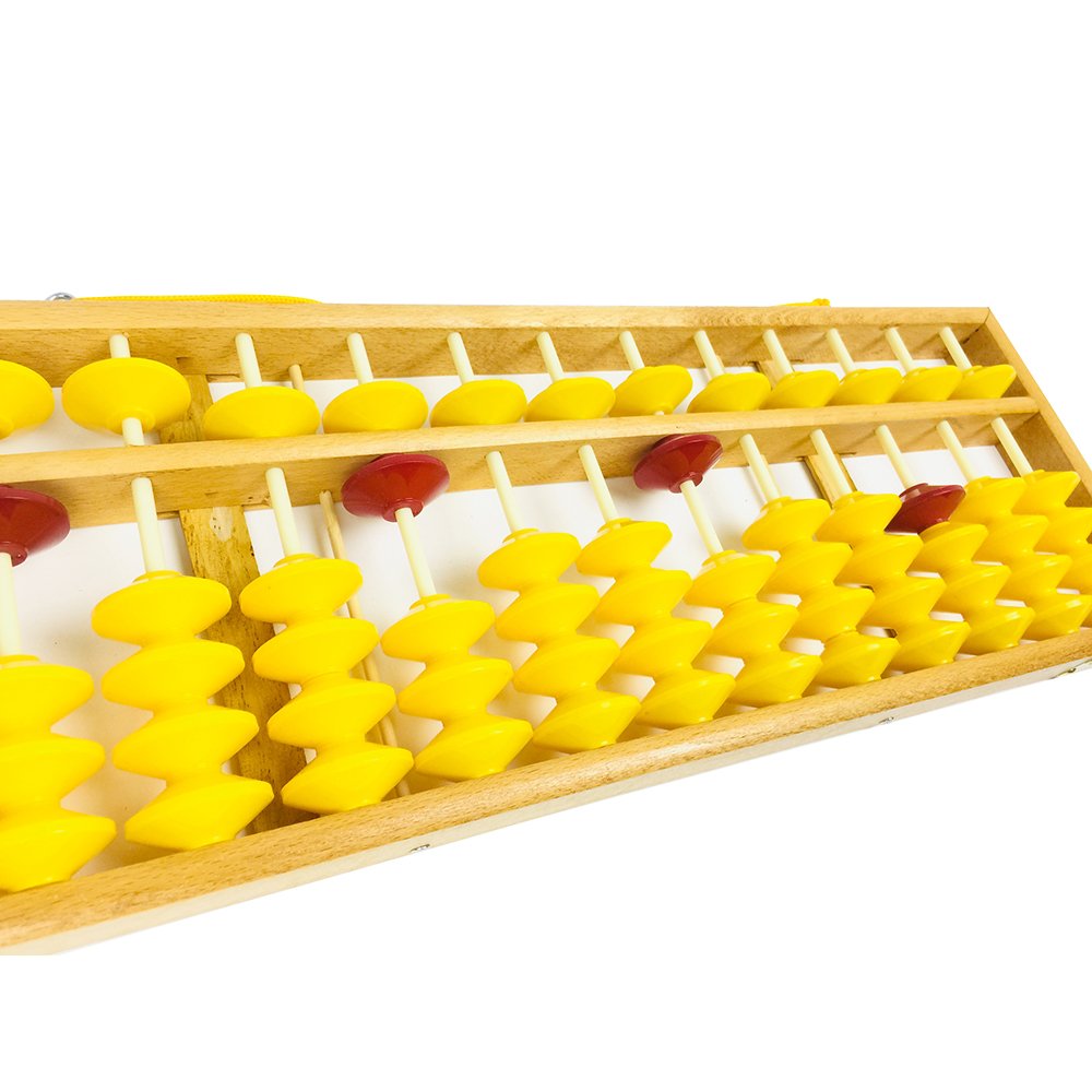China wooden big size non slip yellow bead red center hanging teacher master teaching 13 rods abacus soroban