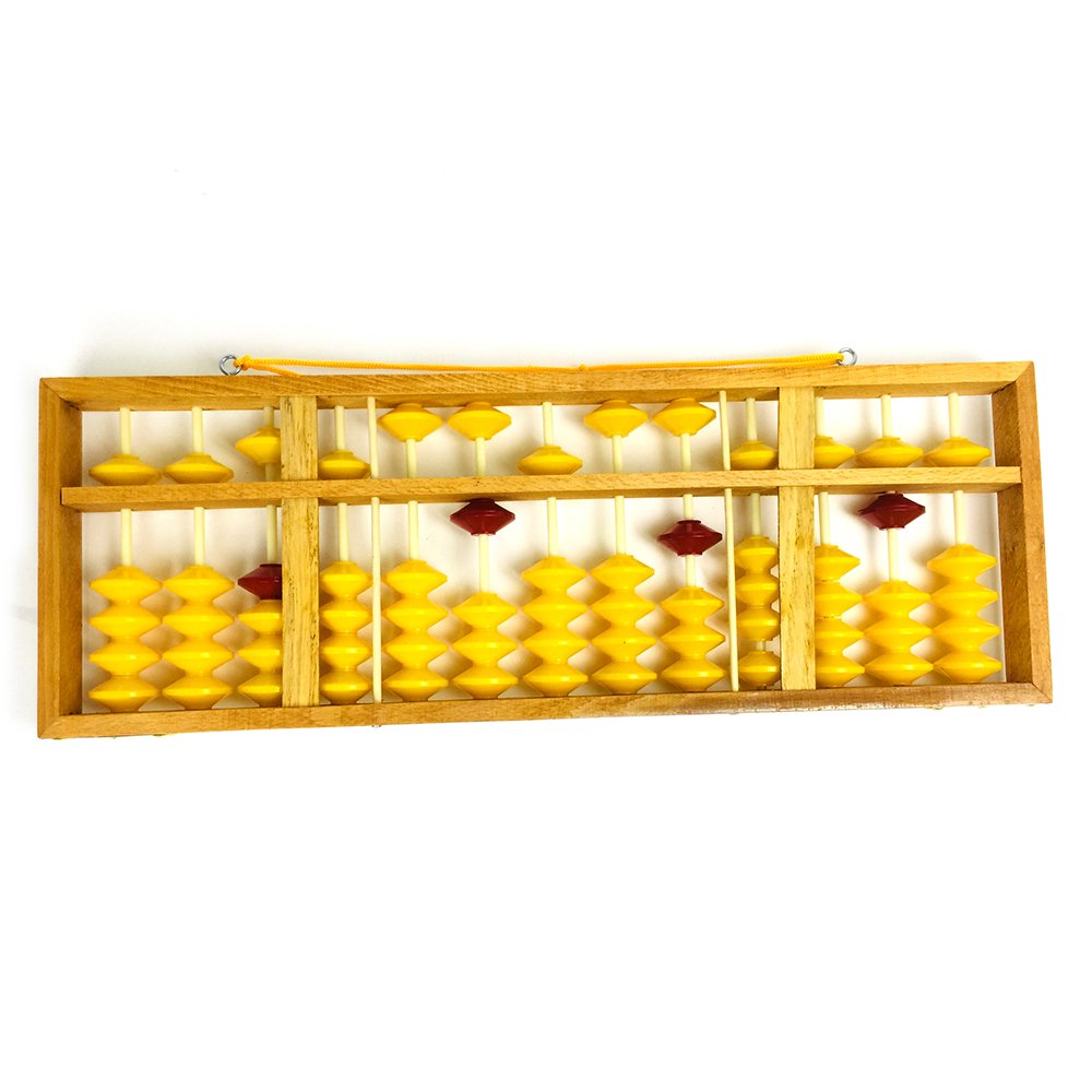 China wooden big size non slip yellow bead red center hanging teacher master teaching 13 rods abacus soroban