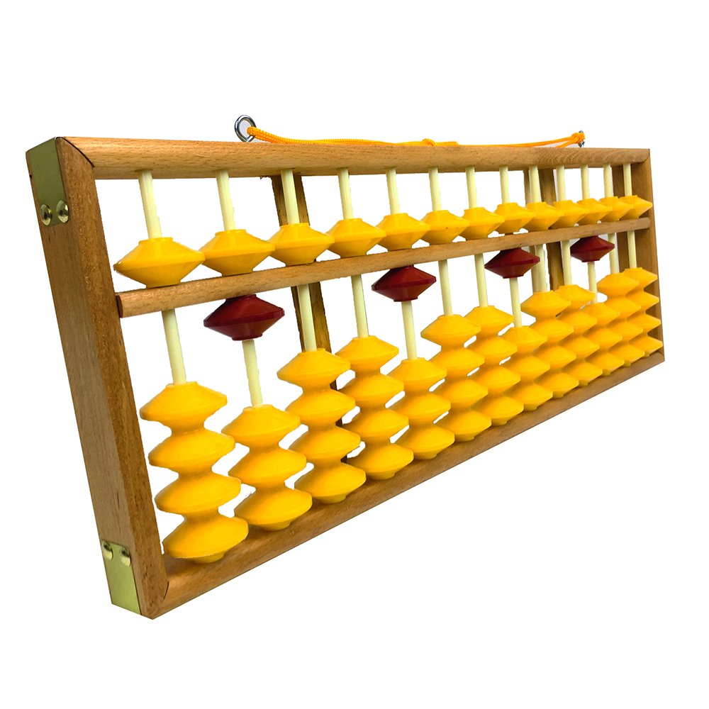China wooden big size non slip yellow bead red center hanging teacher master teaching 13 rods abacus soroban