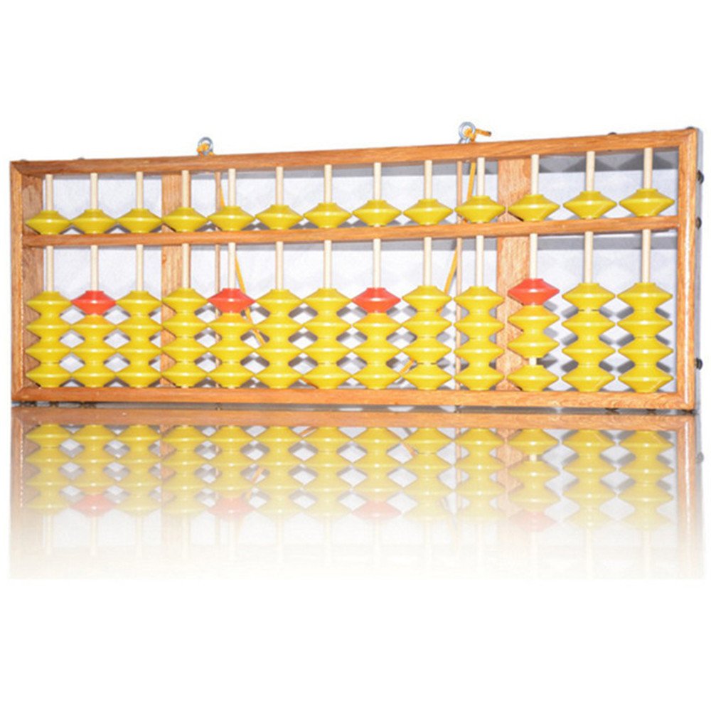 China wooden big size non slip yellow bead red center hanging teacher master teaching 13 rods abacus soroban