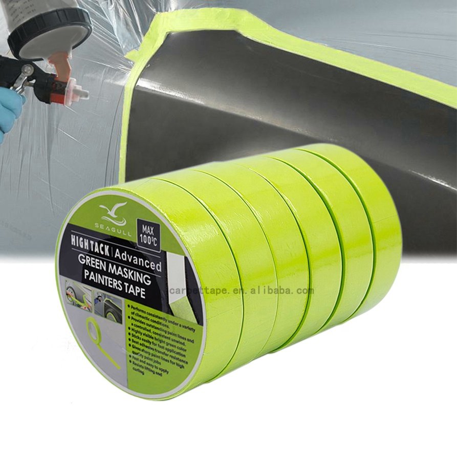 UV resistance 14 days heat resistance residue free adhesive automotive crepe paper blue painters masking tape for car painting