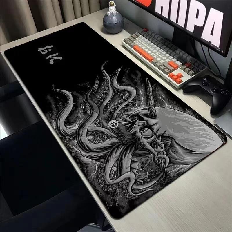Dragon Mouse Pad Black and White Deskmat Playmat Laptop Japan Anime Gaming Keyboard Rubber Pad Pad on The Table Mouse Mat Pc Rug