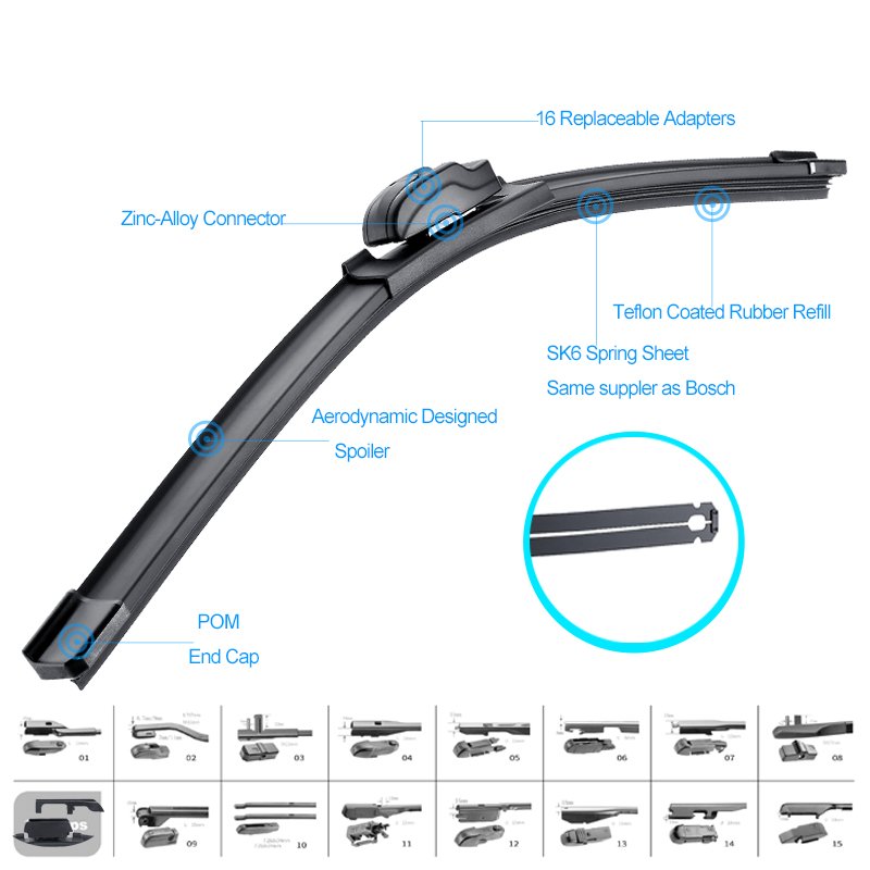 SPOTLESS wholesale car automotive soft wiper blade replacement front windshield wipers for Jeep front wipers