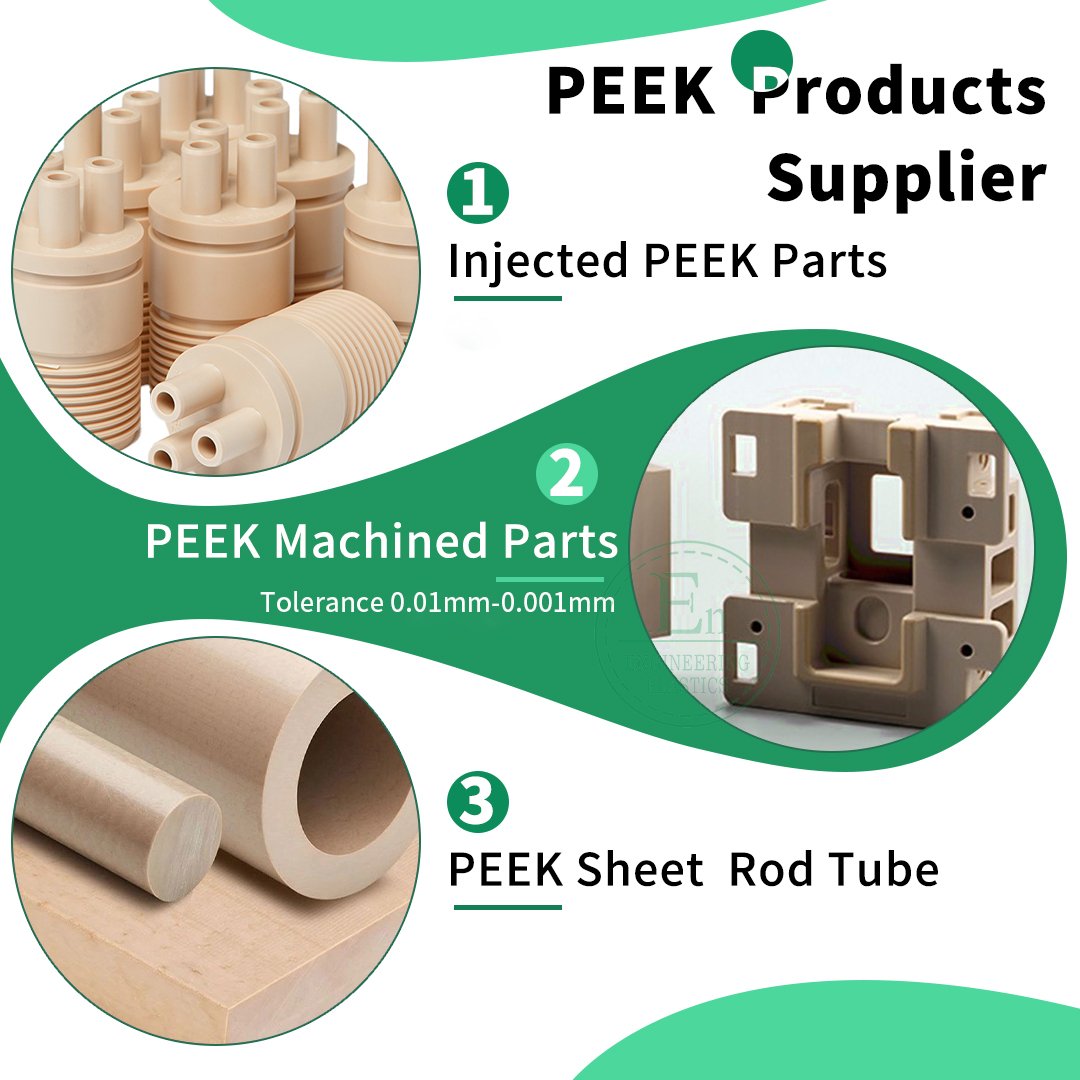 Custom 100% Virgin Material High Density Peek Tube Round Bar Stick plastic Black PEEK Sheet Rod