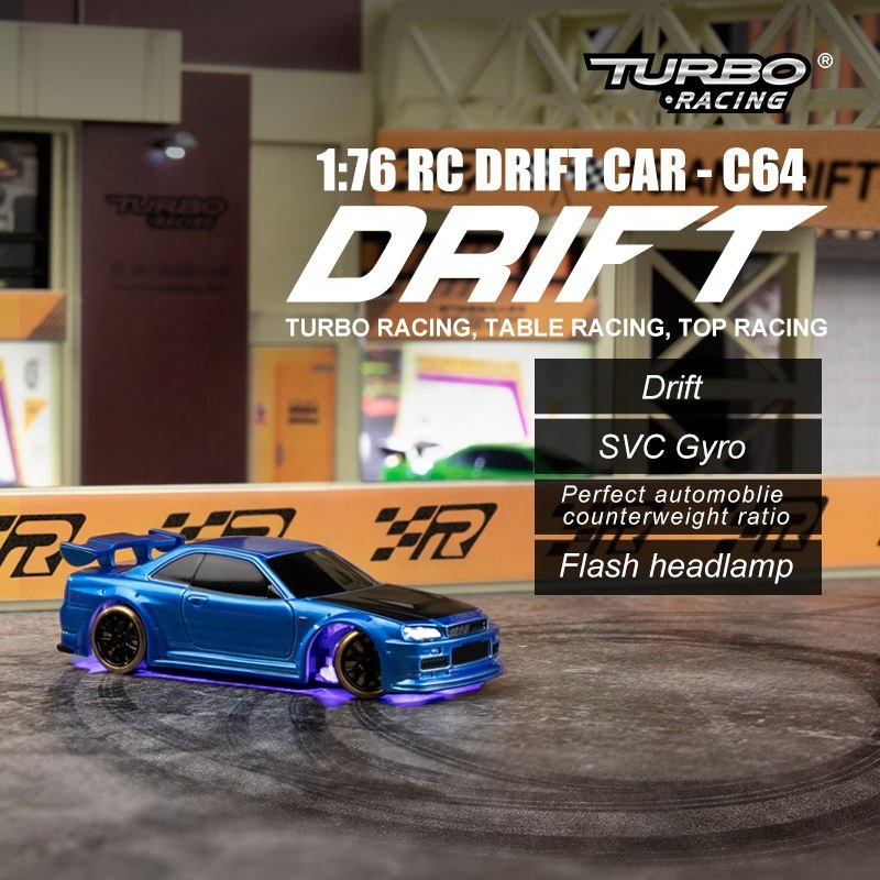 New Product 2024 turbo Racing Micro 1:76 Drift RC Car With Gyro Radio Remote Control Toys RTR For Kids and Adults mini cars gt
