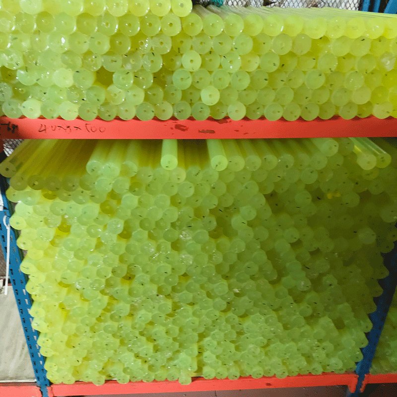 hot selling Manufacturer Custom 85a Shore Plastic 4mm Small Solid PU Flexible Yellow Polyurethane Elastomer Rod