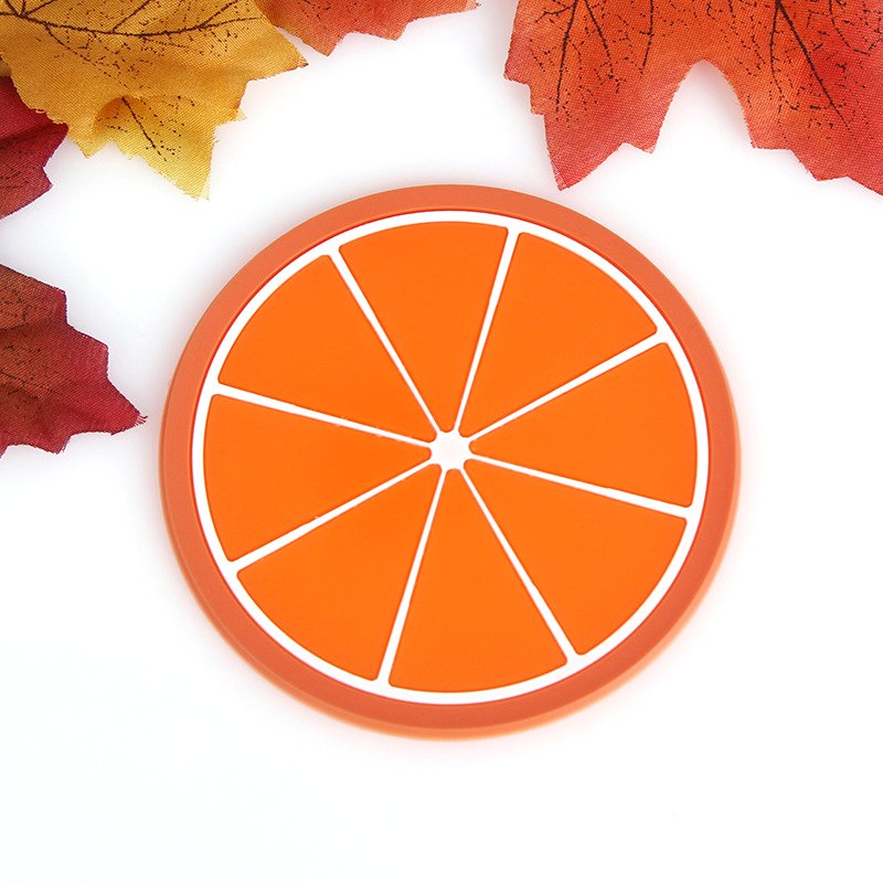 Custom 2D Soft Pvc Fruit Design Cup Mat Rubber Customized Coasters