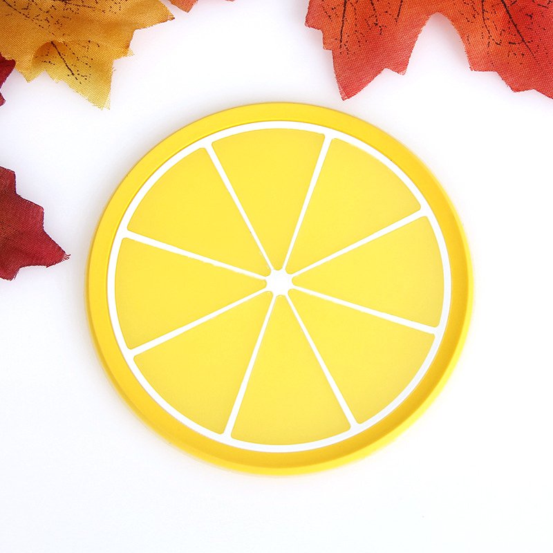 Custom 2D Soft Pvc Fruit Design Cup Mat Rubber Customized Coasters