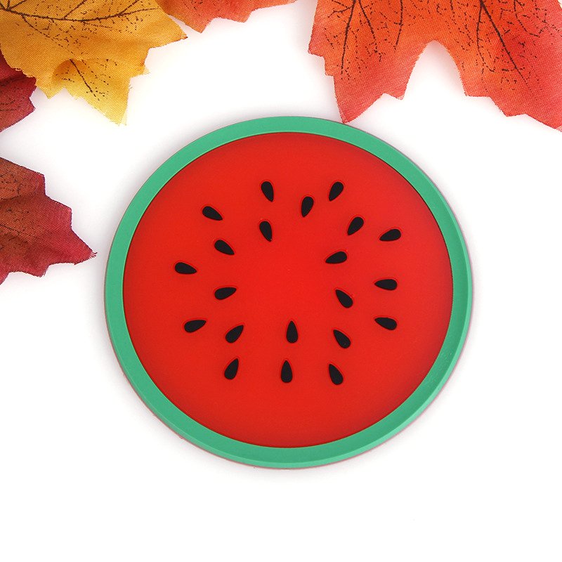Custom 2D Soft Pvc Fruit Design Cup Mat Rubber Customized Coasters