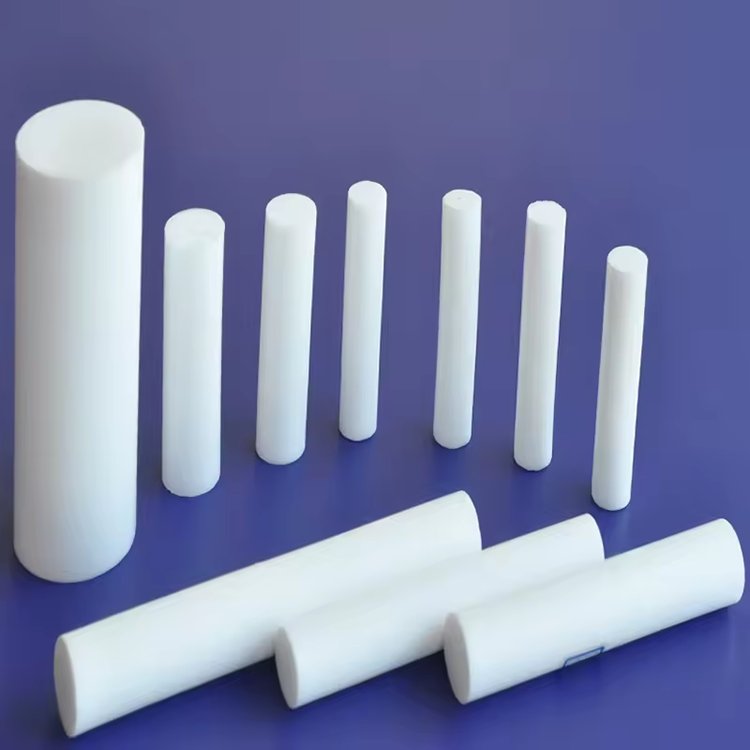 Custom high quality white pure ptfe powder molded ptfe round rod plastic bar for mechanical industry