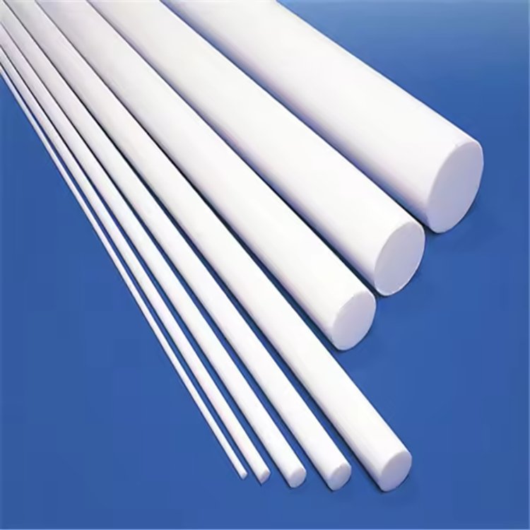 Custom high quality white pure ptfe powder molded ptfe round rod plastic bar for mechanical industry