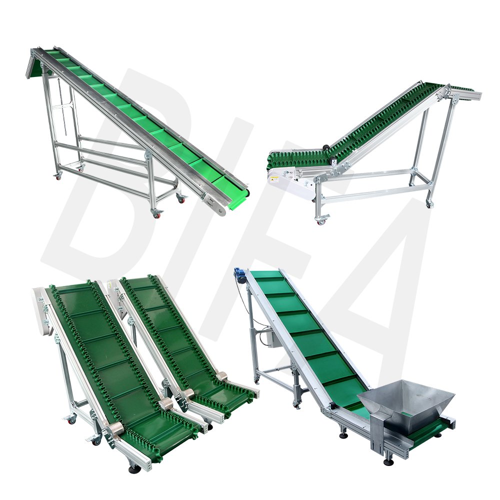 Bifa carbon steel V type bucket elevator incline climbing adjustable slider belt conveyor for feeder