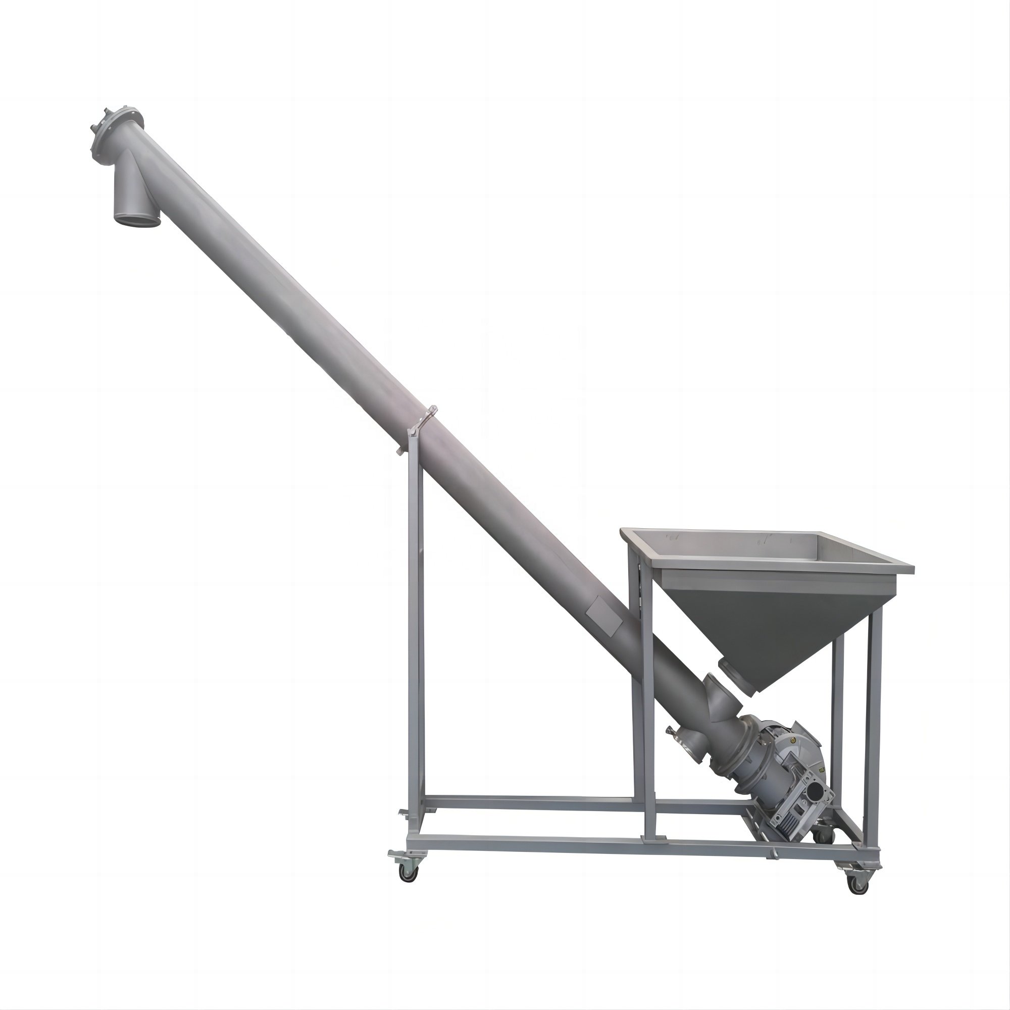 DZJX Food Grade Stainless Steel Weigh Worm Screw Conveyor With Hopper For Granules Powder Wet Sand Auger Conveyer